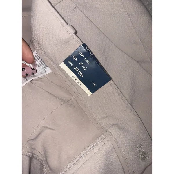 NWT abercrombie beige wide leg dress pants pleated 35/20R Curve Love Plus Sloane - Image 5