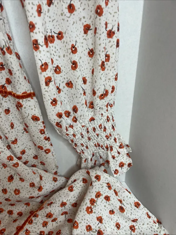 Nasty Gal Plant You See Maxi Dress, Size 4 Deep V-neck Floral Retro 70s Inspired - Image 4