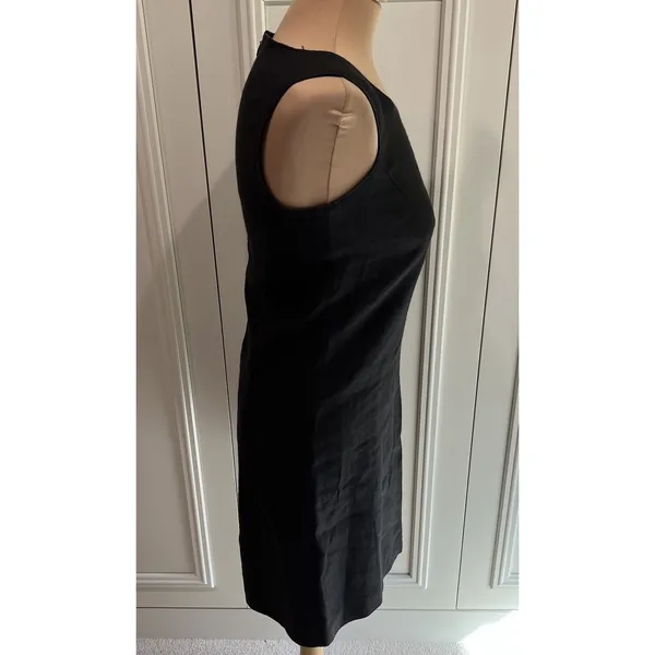 Vtg Irresistibles‎ Black 100% Linen Sheath Dress Size 4 Sleeveless Classic 90s - Image 3