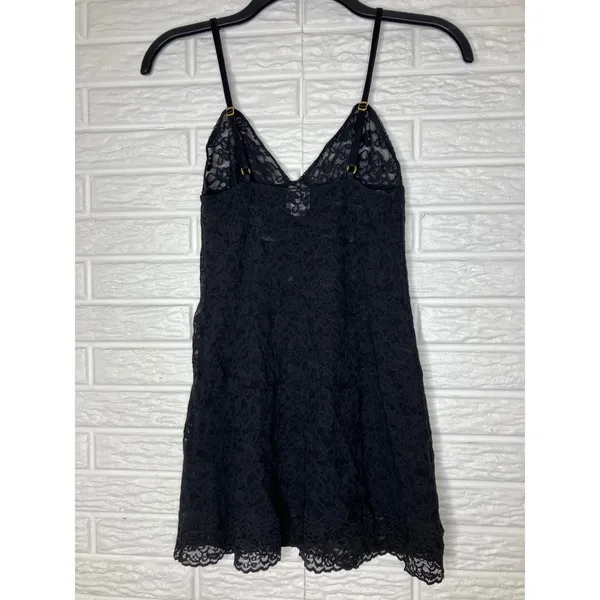 Victoria's Secret black sheer lace lingerie slip dress women's size small sexy‎ - Image 5