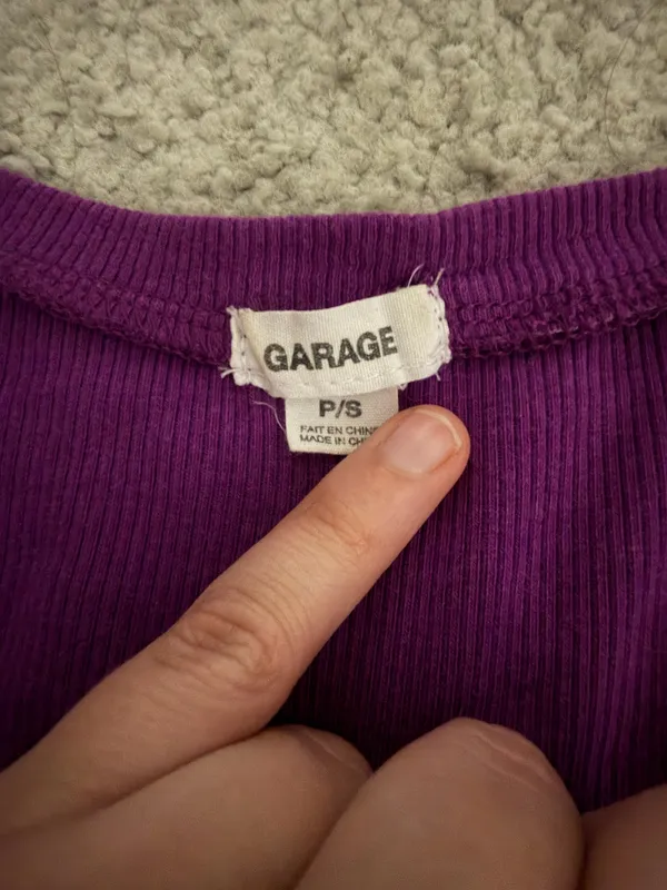 Garage Crop Top Long Sleeve Purple - Image 2