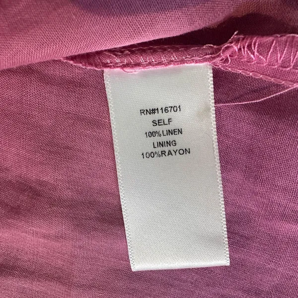 Karlie‎ Large Pink Linen Smock Top Button Up Long Sleeve Lightweight Ruffle NWOT - Image 12