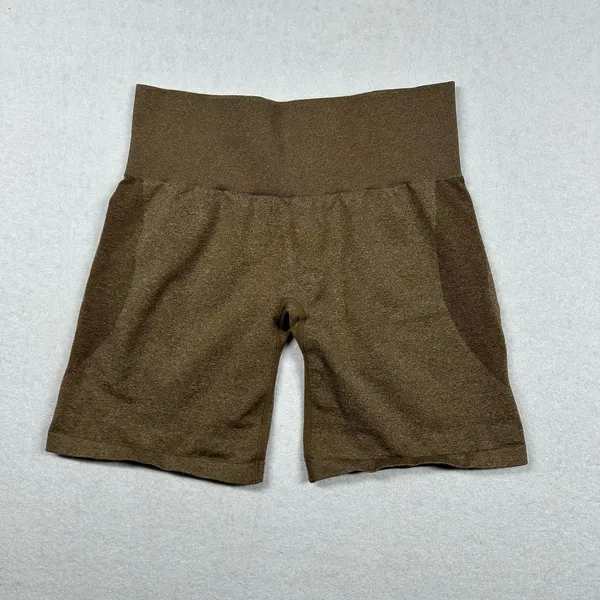 NVGTN Women’s Seamless Sculpt Navigation Shorts Size M Brown Scrunch Athletic - Image 2