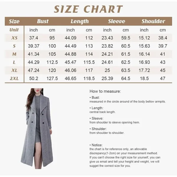 NEW Camel Shawl Collar Career Double Breasted Maxi Pea Coat M - Image 5