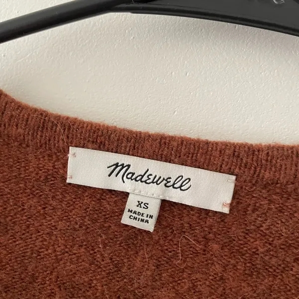 Madewell Brown Merino Wool Alpaca Blend Button‎ Cardigan - Image 3