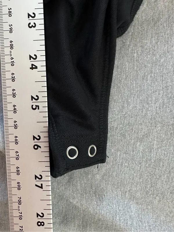 Abercrombie Black Long Sleeve Asymmetrical Wrap Bodysuit Size Medium - Image 8