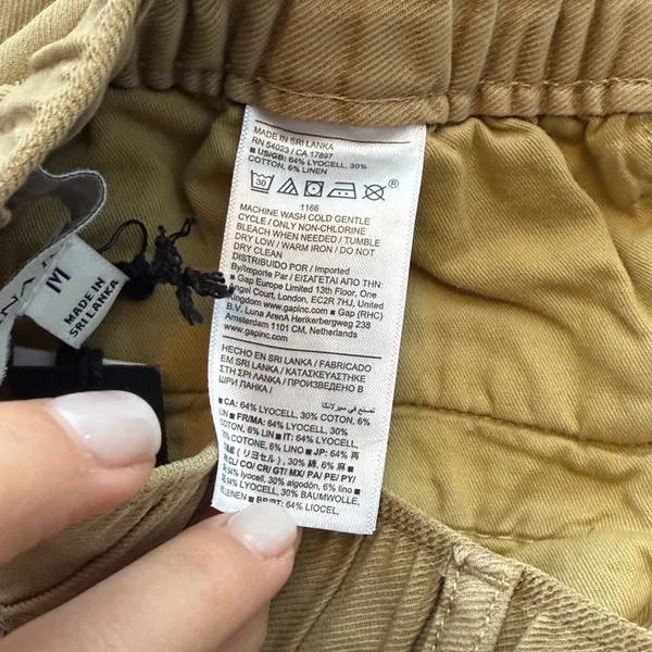 NWT Banana Republic Linen Blend Khaki Utility‎ Ankle Parachute Pants Size Med - Image 9