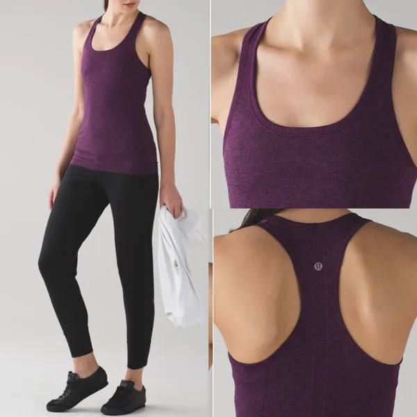 Lululemon Swiftly Tech Racerback Tank Top Athletic Running Aurora Purple / Black - Image 4