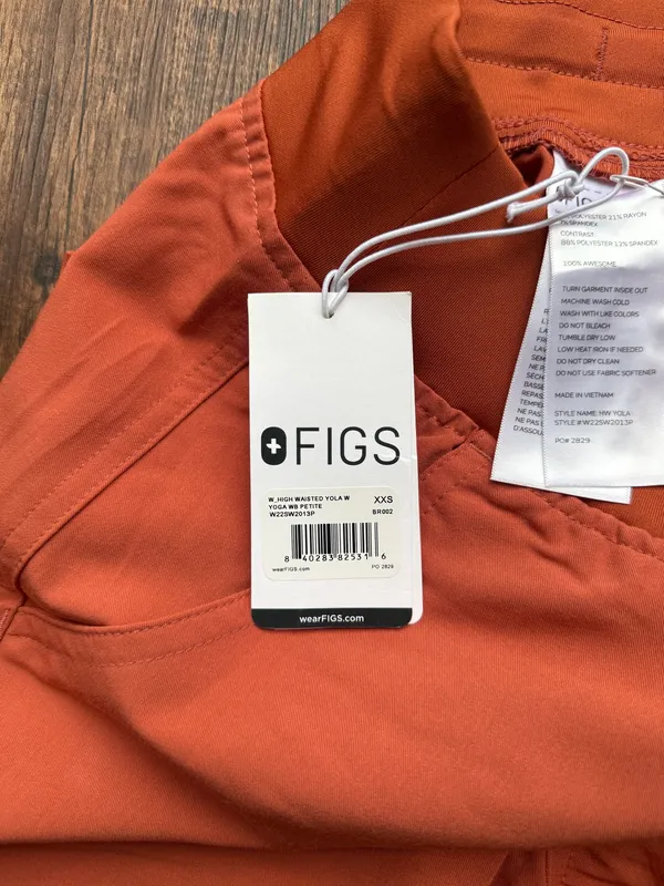 NWT FIGS Women’s Terracotta High Waisted Yola Scrub Pants - Size XXS Petite - Image 5