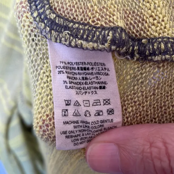 We The Free Open Knit Oversized Yellow Sweater Medium Poncho - Image 4