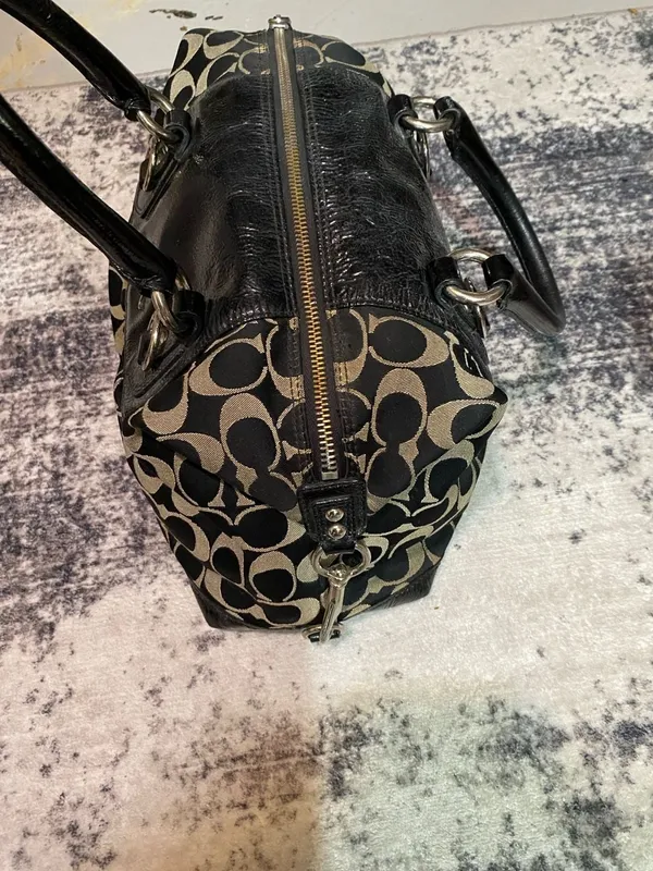 Coach Ashley Signature Sateen Large Satchel Handbag Shoulder Bag F15443 - Image 2