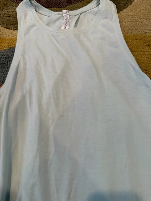 Lululemon All Tied Up Tank Top Tie Back Pima Cotton Mint Green Size 6 - Image 3