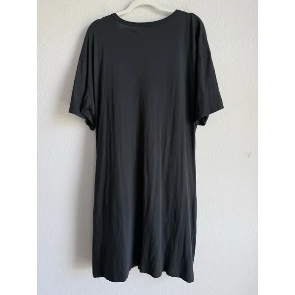 Aerie Women's XL Black Casual‎ T-Shirt Dress Ruched Waist Short Sleeve Casual - Image 4