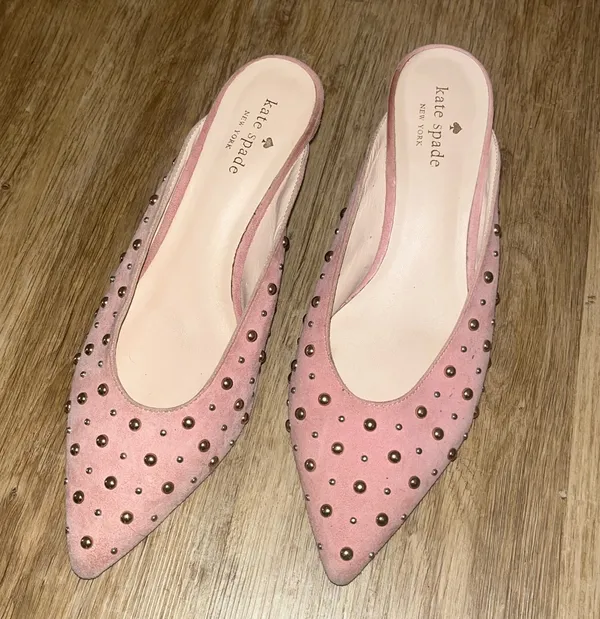 Kate Spade Surie Parisian Pink Suede Kitten Heel Mules - Image 3