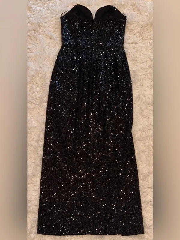 NEW Amanda Uprichard Cherri Sequin Black Gown Sz. S - Image 8