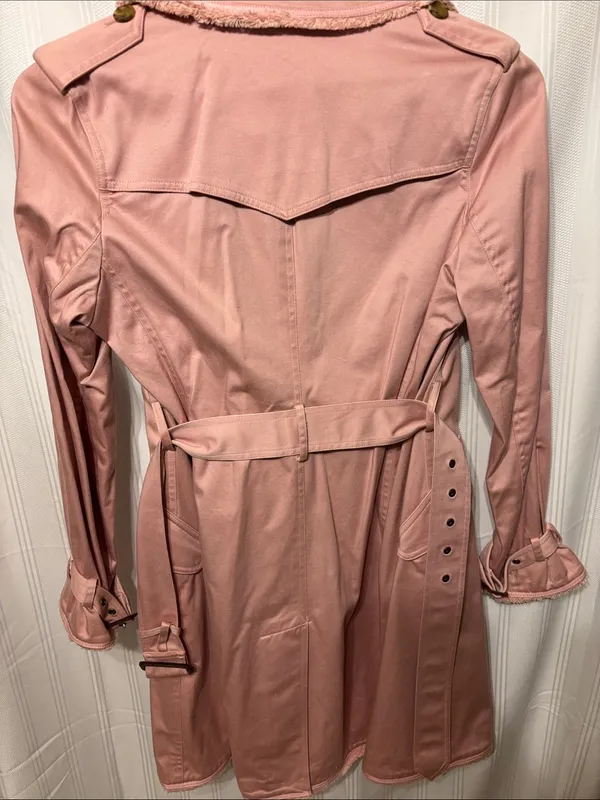 Women's Dusty Pink Double-Breasted Trench Coat This Coat was dry Clean . - Image 3