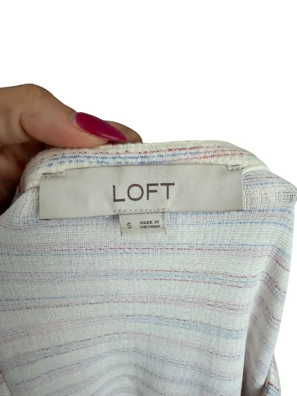 ANN TAYLOR LOFT Multicolor Striped Button Dress Size Small - Image 8
