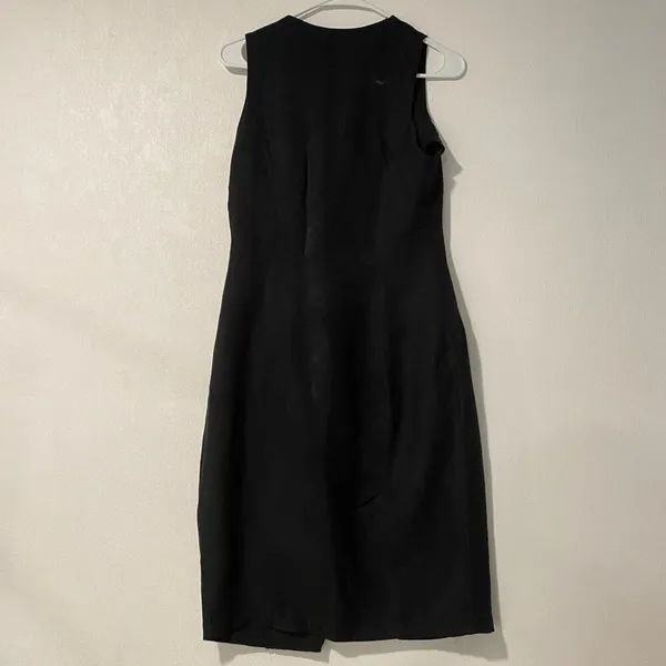 ASTR The Label Black Linen Blend Midi Dress Sleeveless Button - Image 3