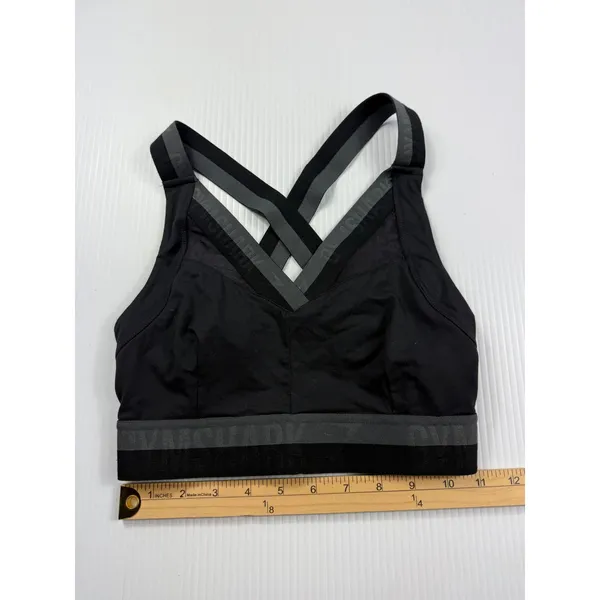 Gymshark Sports Bra Criss Cross Medium‎ Support Activewear Black Size S - Image 2