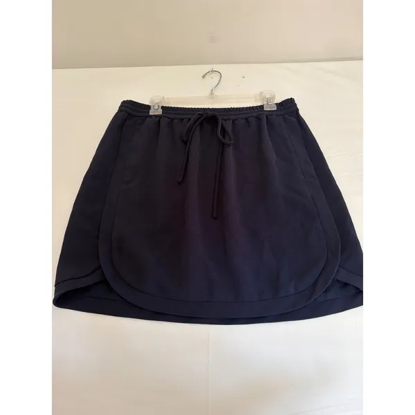 J. Crew Navy Blue Tulip Hem Mini Skirt with Pockets Size 12 Drawstring Waist - Image 10