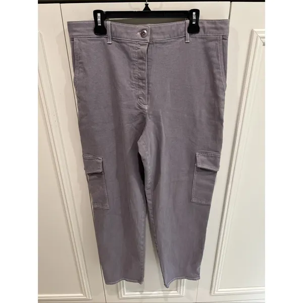 ARITZIA Wilfred‎ Free Modern Cargo Pants High Rise Purple Slate Utility Size 16 - Image 3