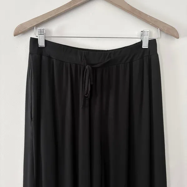 Cozy Earth Pajama Set L Black Bamboo Stretch-Knit Long Sleeve Button Down - Image 7