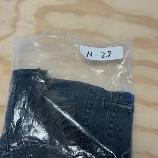 One Teaspoon Denim Button Fly‎ Raw Hem Mini Skirt W23 Charcoal Black - Image 11