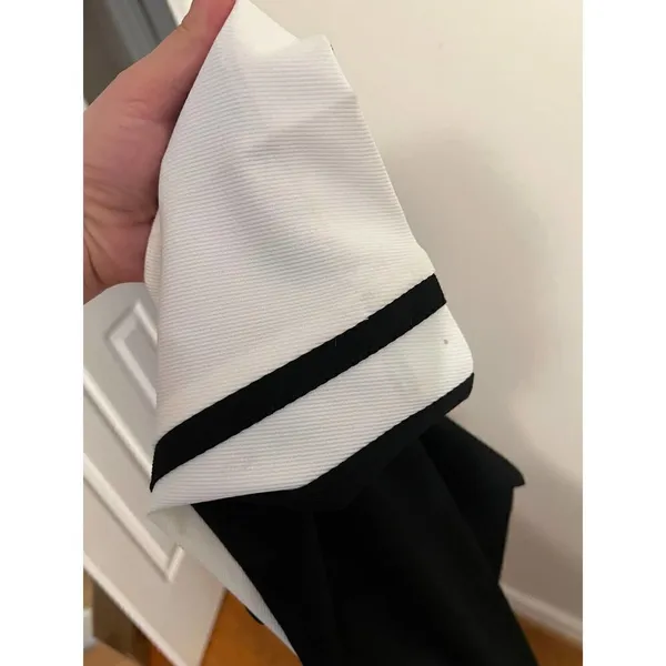 Trina Turk White Trousers with Back Stripes and Black Back Sz. 4 - Image 8