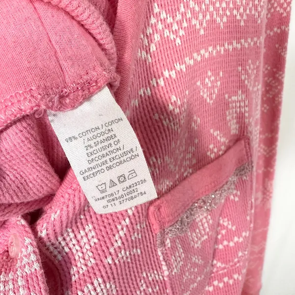 Victoria's Secret Large Sleep Romper Pink Y2K Long‎ Sleeve Thermal Argyle 1628 - Image 10