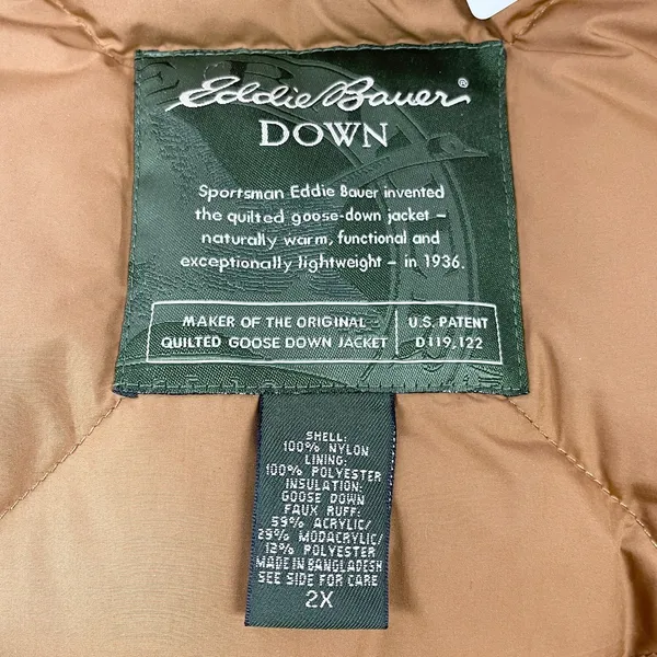 Eddie Bauer Womens‎ Goose Down Parka 2X Camel Brown Hooded Outdoor Cozy Winter - Image 10