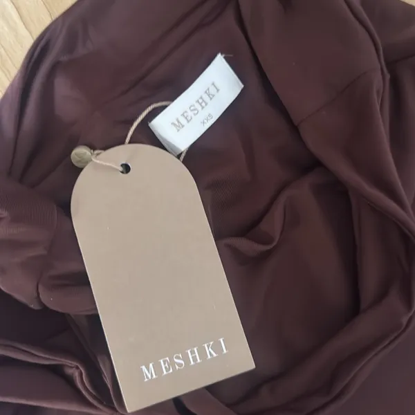 Meshki Haven Slinky Twist Brown midi Skirt - Image 2