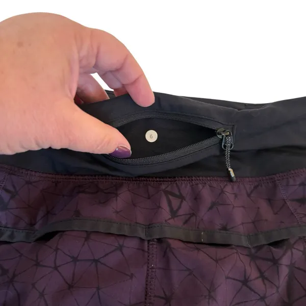 Lululemon Speed Shorts Size 6 Star Crushed Black Cherry Running Pockets Fitness - Image 5