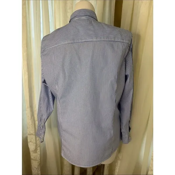 J. Crew Blue and White Striped Women’s Button-Down Shirt - Image 7