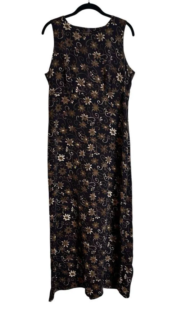 Vintage Byer Studio Maxi Dress Empire Waist Floral 90s Grunge Boho Size 12 - Image 7