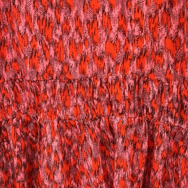 Joie large abstract print boho tiered red black maxi dress - Image 4