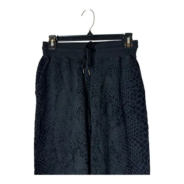 Rails Pants Women XS Black Velvet‎ Tie Oakland Black Flocked Cobra Joggers - Image 4
