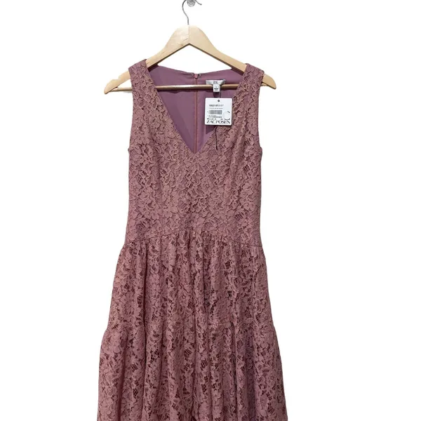 ZAC Zac Posen mauve/gold lace cocktail dress Size 6‎ - Image 5