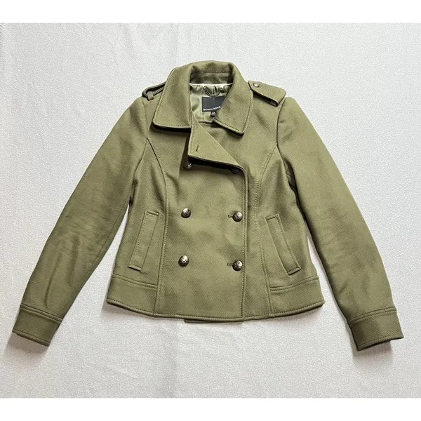 Womens Military‎ Inspired Peacoat Jacket Cotton Spring Casual Utility Preppy - Image 2
