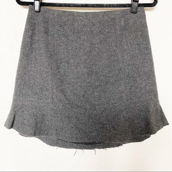 Madewell Boulevard Charcoal Grey Wool Skirt Size 2 - Image 2