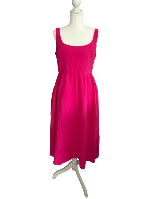 MONROW Pink Midi Length Sun Dress Size L NEW NWT - Image 4