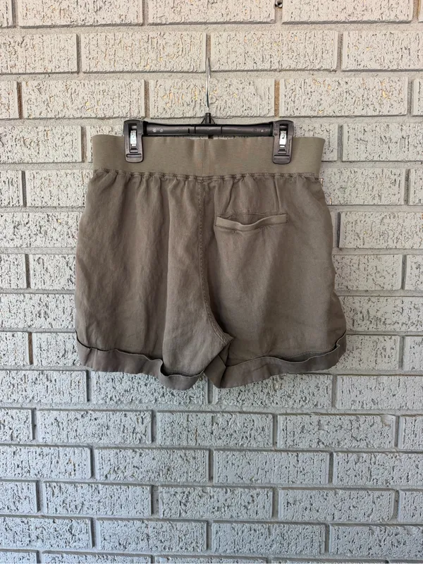 Faherty Arlie Shorts Pull On Linen Blend Olive Green Womens Size Medium - Image 4