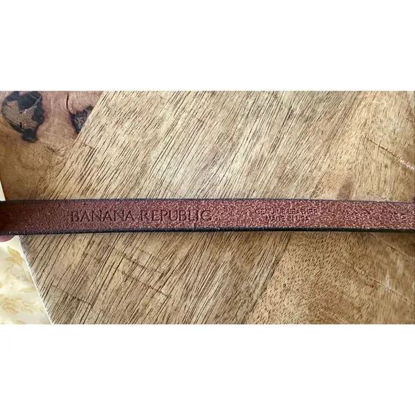 Banana Republic Metallic Leather Skinny Belt Knot Style Pewter Silver - Image 3