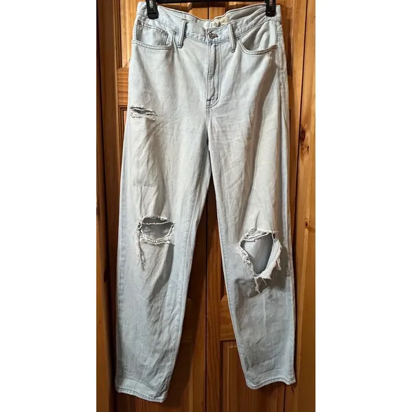 Madewell Slouchy‎ Boy Jean 28 Tall Light Wash Distressed Ripped Relaxed Denim - Image 3
