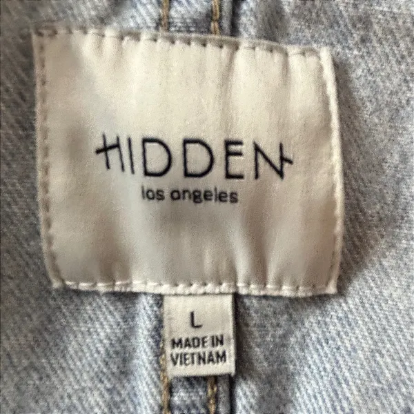 Hidden Los Angeles Womens Light Wash Denim Utility Romper HD8109-ML Blue Large - Image 3