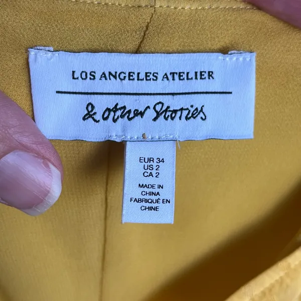 Los Angeles Atelier & Other Stories Yellow Belted Maxi Dress Size 2 - Image 8