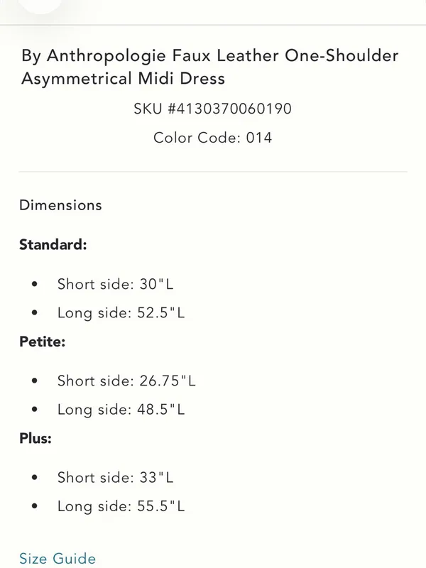 Anthropologie Asymmetric Faux Leather One-Shoulder Midi Dress - Image 5