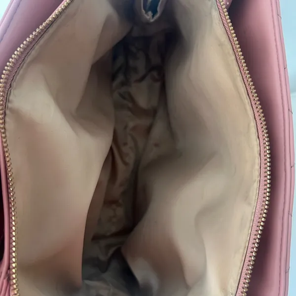 G by Guess Quilted Rose Pink Satchel with Gold Hardware - Image 5
