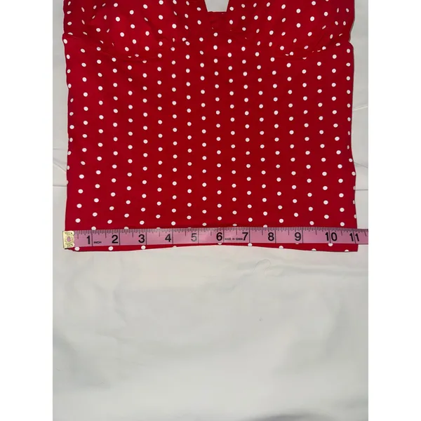 Red White‎ Polka Dot Halter top with removable pads Size XS - Image 3