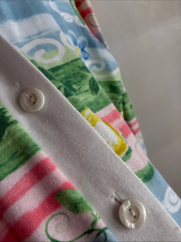 Vintage 90s Pastel Floral Cardigan Womens XL Coastal Button Front Oversized - Image 4