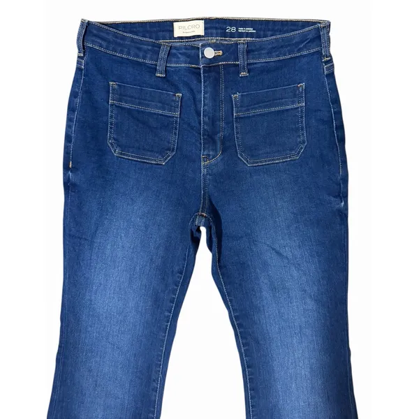 Pilcro‎ Anthropologie The Icon Flare Jeans Mid Rise Retro Look Women's Size 28 - Image 3